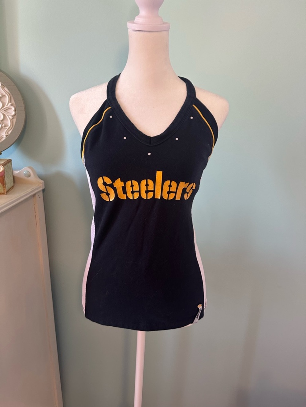Reebok Black and Yellow Steelers Racerback Tank
